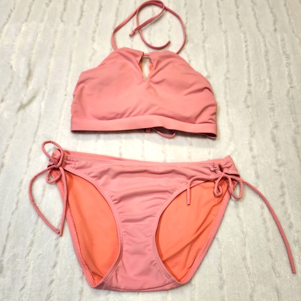 Athleta Pink and Orange Bikini Set